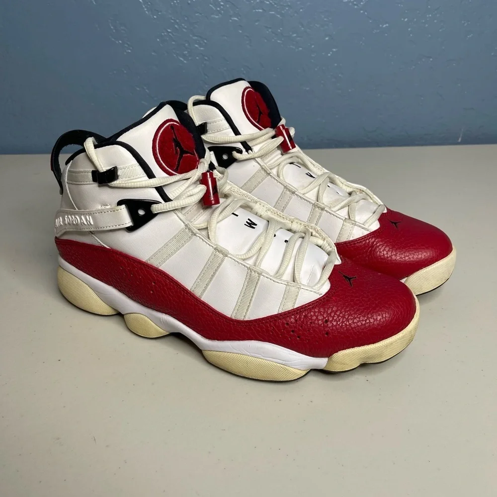 Nike Jordan 6 rings Red and White Air Jordan Sneakers men size 10.5 no box
